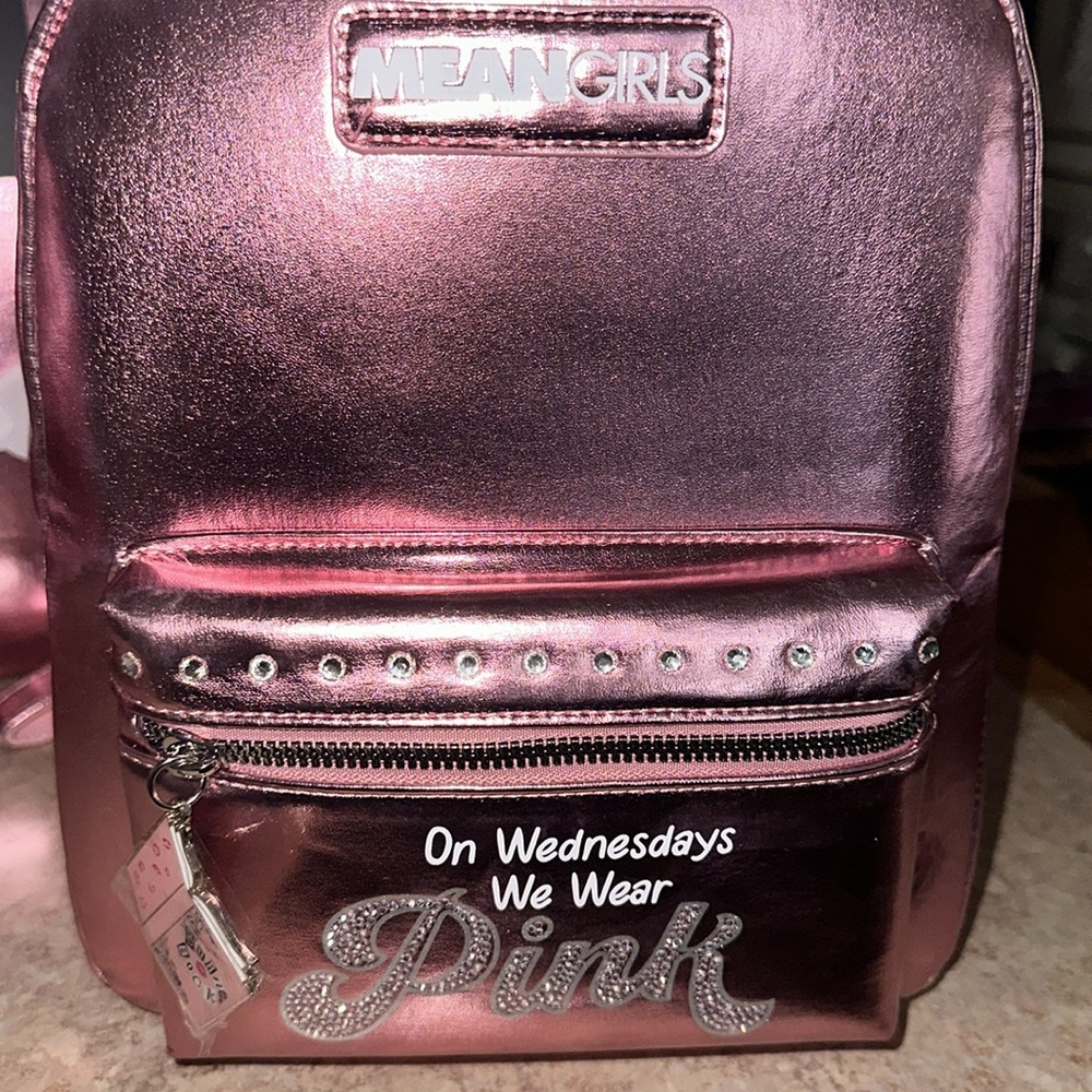🛍️Last One!🛍️ Mean Girls On Wednesdays We Wear Pink Mini Backpack - Picture 7 of 8